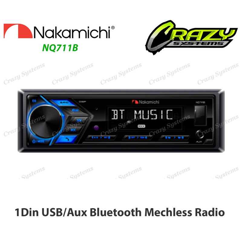 NAKAMICHI NQ711B 1-DIN Bluetooth USB AUX Radio Car Stereo Digital Media  Receiver 